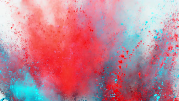 Super Slowmotion Shot of Color Powder Explosion Isolated on White Background alt