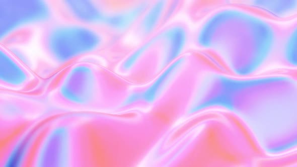 Psychedelic Holographic Shiny Iridescent Liquid Fluid Waves Flowing - 1080p alt