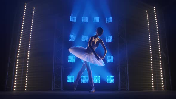 Creative Female Choreographer Setting a Ballet Performance, Dancing and Doing Various Moves in the alt