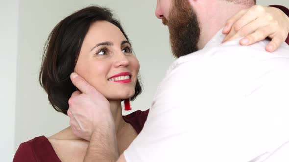 Authentic shot of young happy smiling married couple is enjoying time together