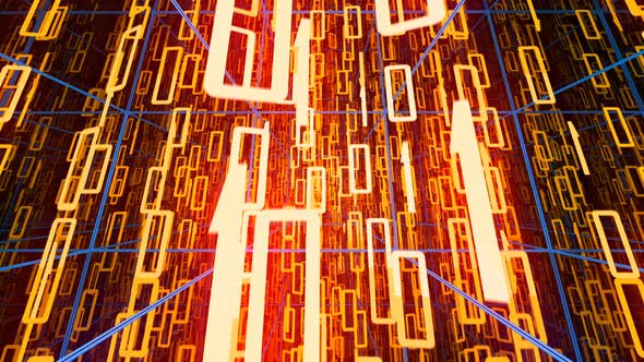 Endless animation of infinite floating binary code based on 0 & 1. Loopable. HD alt