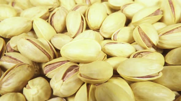 The Camera Moves Over the Pistachios