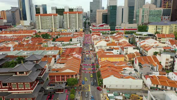 Chinatown Skyline in the Morning Showing a Mix of Traditional Shophouses alt