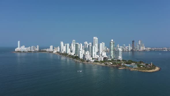 The Cartagena City Colombia Aerial View