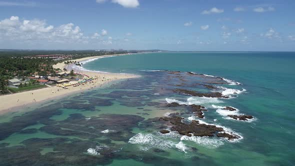 Northeast Brazil. Panorama landscape of beach natural pools. alt