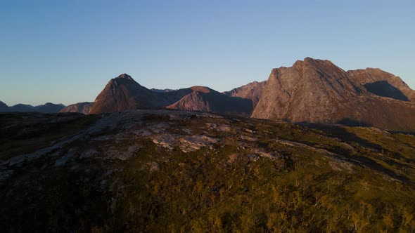 Mountainous Landscape Surrounded Senja Island During Sunset In Troms Og Finnmark County, Norway. Aer alt