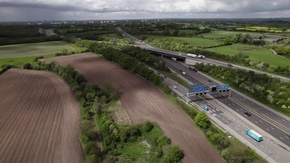 Aerial M6 M42 Motorway Junction Coleshill Birmingham