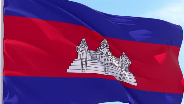 Cambodia Flag Looping Background
