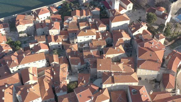 Ancient Balkan town bird's-eye view