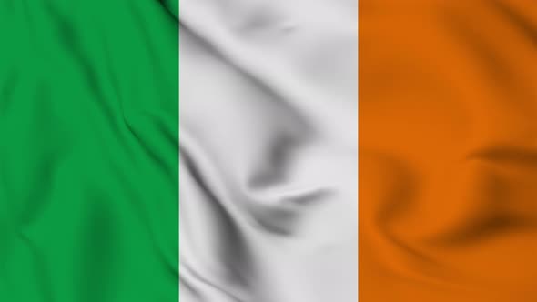 Ireland flag seamless waving animation