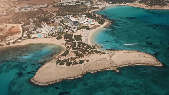 Mediterranean Sea Island Lagoon Coastline Aerial View