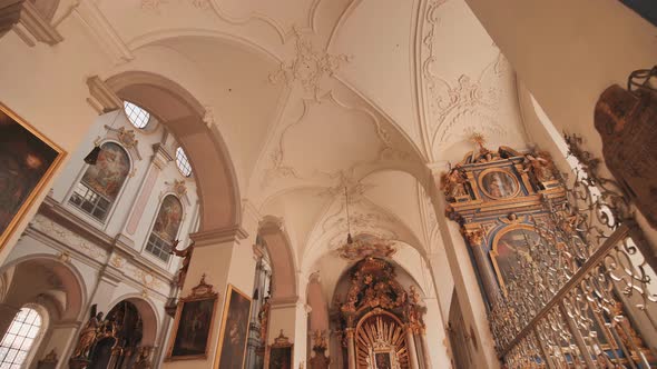 Interior of St Peter's Church a Roman Catholic Church in the Inner City of Munich Germany alt