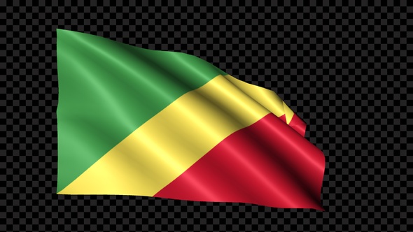 Congo Republic Flag Blowing In The Wind alt