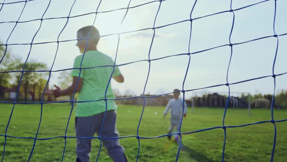 Kids Playing Soccer on the Grass, Stock Footage | VideoHive