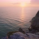 Sunset at Praia Da Ursa - Ursa Beach, Sintra, Portugal. Huge Rock Raising in Evening Golden Sunset - VideoHive Item for Sale