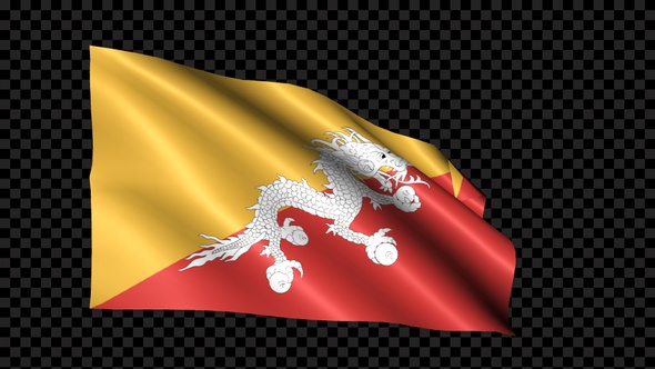 Bhutan Flag Blowing In The Wind alt
