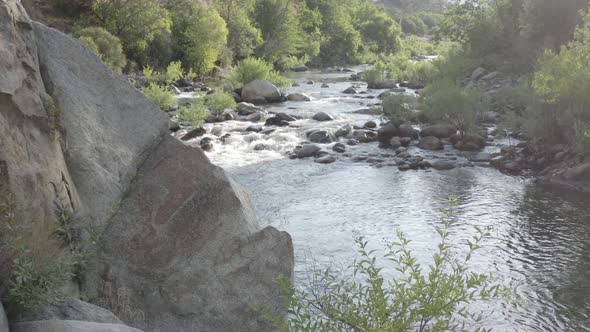 Parallax Mountain Stream Aerial Reveal 4 K