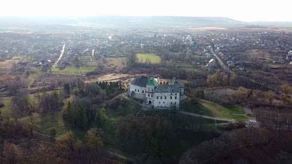Ukraine Castle in Olesko Aerial, Oleskiy Zamok