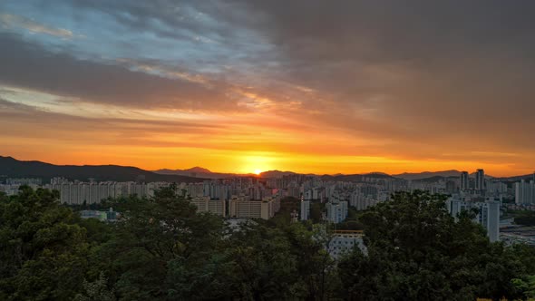 Time Lapse Sunrise of Seoul City South Korea