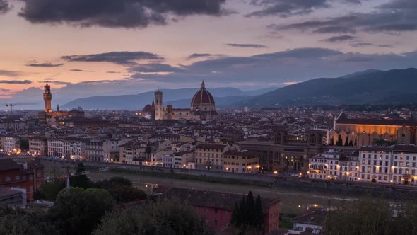 Sunset view of Florence city alt