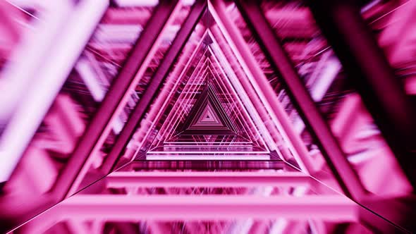 Sci Fi Pink Triangle Vj Loop Tunnel 4K alt