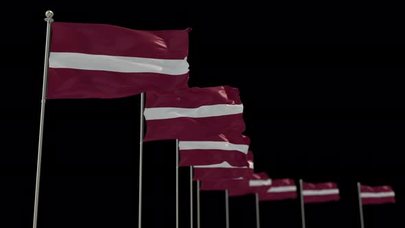 Latvia Row Flag With Alpha
