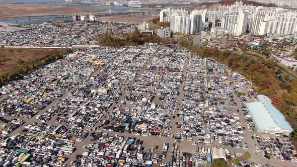 Korea Incheon Yeonsu Gu Used Car Aerial View