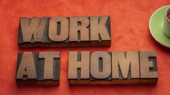 Work at home - stop motion animation with vintage letterpress wood type alt