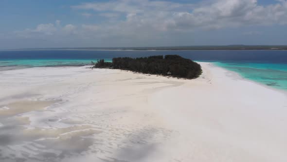 Paradise Private Island of Mnemba in Turquoise Ocean Zanzibar Aerial View alt