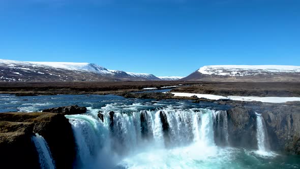 Northern Iceland Drone Godafoss Waterfall Ring Road alt
