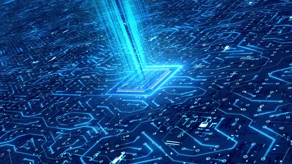 Computer Chip Luminous Circuit Board