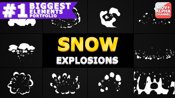 Cartoon Snow Explosions | Motion Graphics