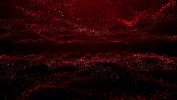 Red Particle Ocean Waves