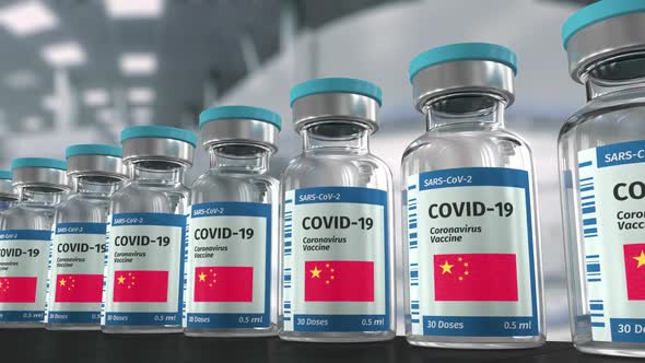 COVID19 Coronavirus Vaccine From China Production Line Looped Video