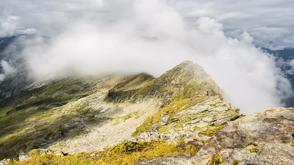 Timelapse of clouds at Kaple Arnoldhohe, High Tauern, Alps, Austria alt