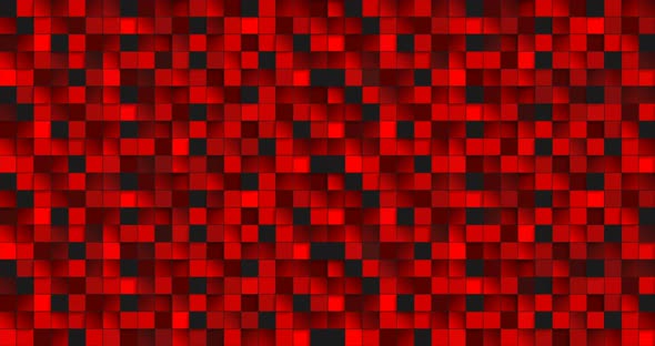 Bright Red Glossy Mosaic Squares