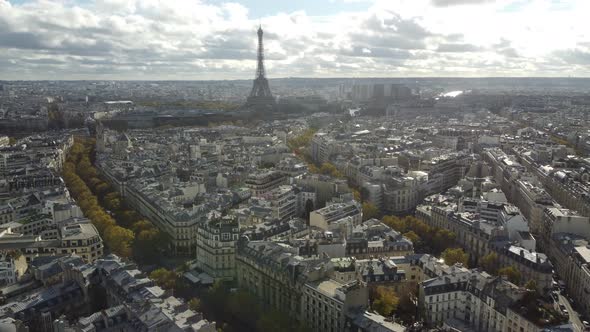Drone View of the Streets of Paris Near the Elfel Tower alt