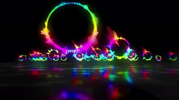 Audio spectrum music neon sign abstract loopable hyperspace alt