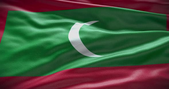 Maldives waving flag loop 4K alt
