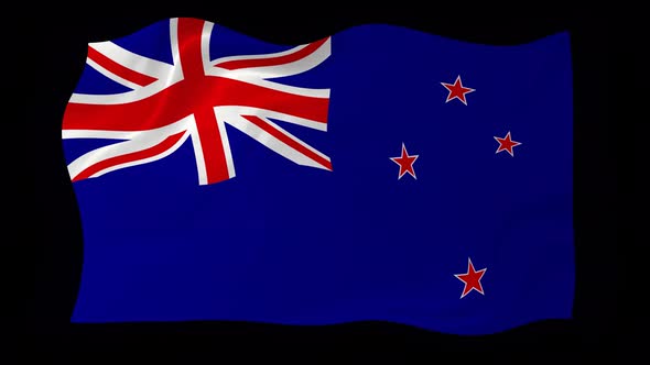 New Zealand Flag Wavy National Flag Animation
