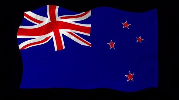 New Zealand Flag Wavy National Flag Animation alt