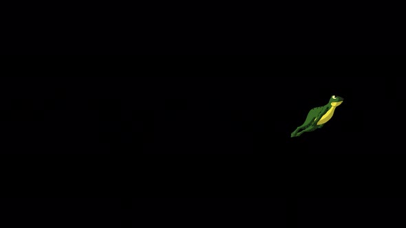 Little green frog jumping alpha mate 4K