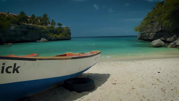 Playa Lagun Beach Cliff Curacao Beautiful Tropical Bay with White Sand and Blue Ocean Curacao alt