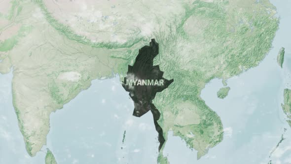 Globe Map of Myanmar with a label