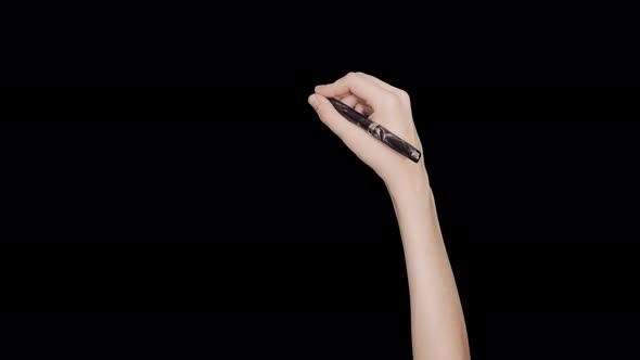 Naked Hand Woman with White Skin Writing Pen, Pencil Eraser, Stamp, Signature alt