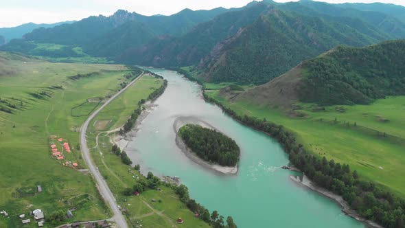 Aerial View of Katun River