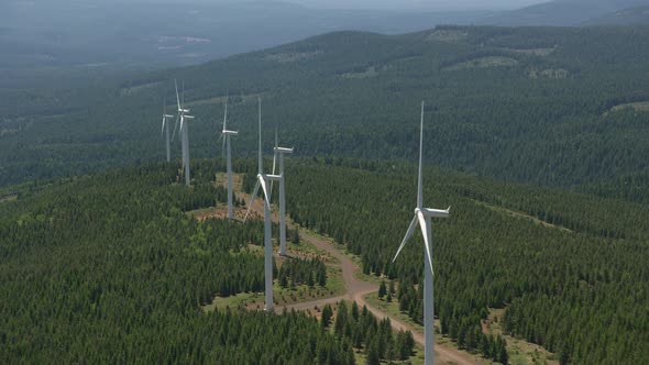 Aerial view of Wind Turbines.