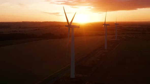 Wind farm at sunrise