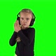 Cute Blond Girl Listening to Music and Clap Hands in Tact - VideoHive Item for Sale