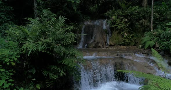 Mountain rainforest waterfalls and crystal clear water alt